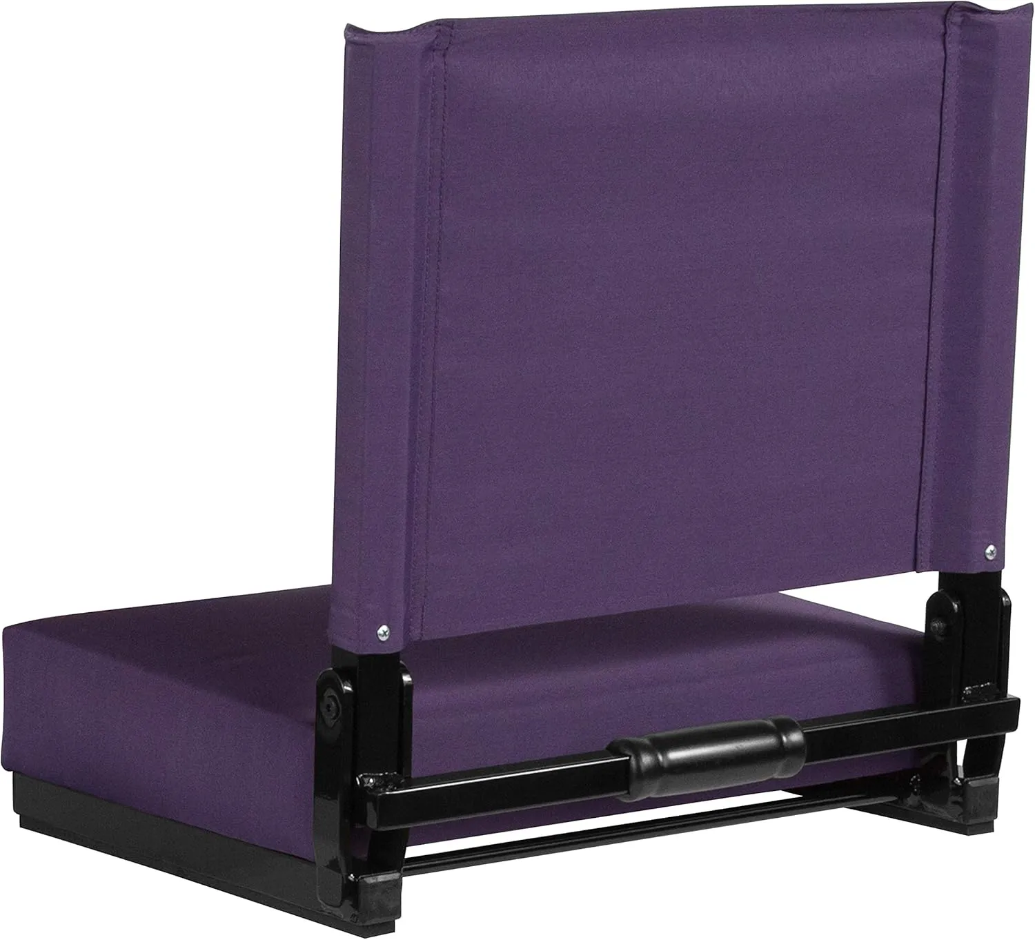 Flash Furniture Grandstand Portable Stadium Seats for Bleachers or Benches, Folding Padded Stadium Chairs with Handle, Pack of 2, 500 lb. Weight Capacity, Dark Purple