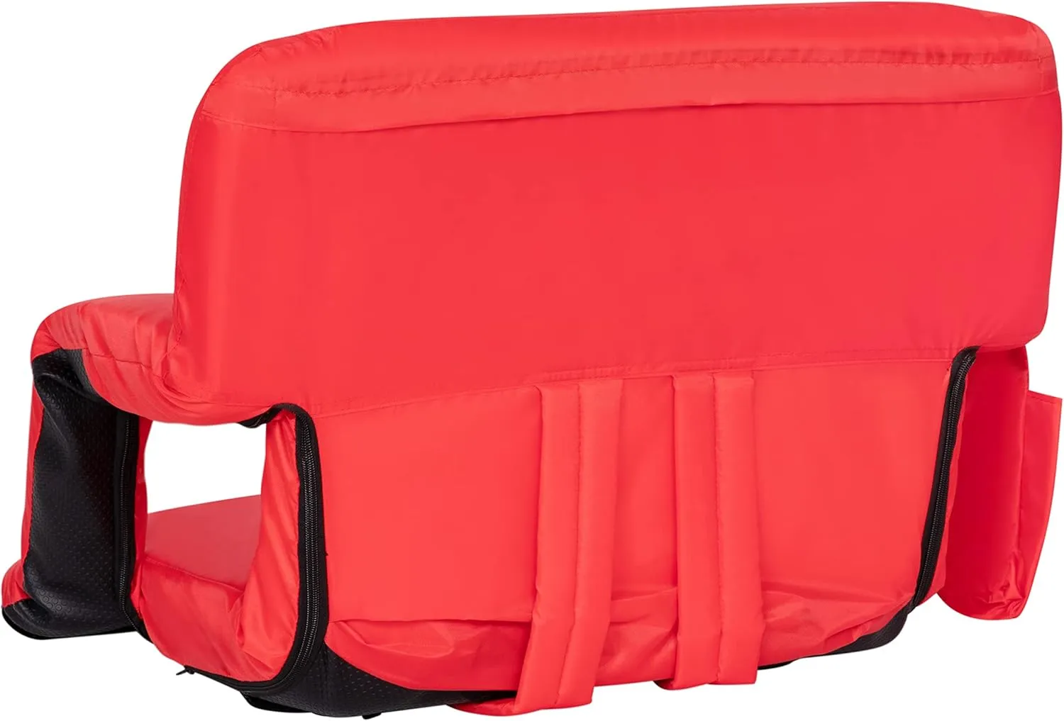 Flash Furniture Malta Extra Wide Portable Stadium Seat for Bleachers or Benches, Padded Stadium Chair with Backpack Straps and Storage, 265 lb. Weight Capacity, Red