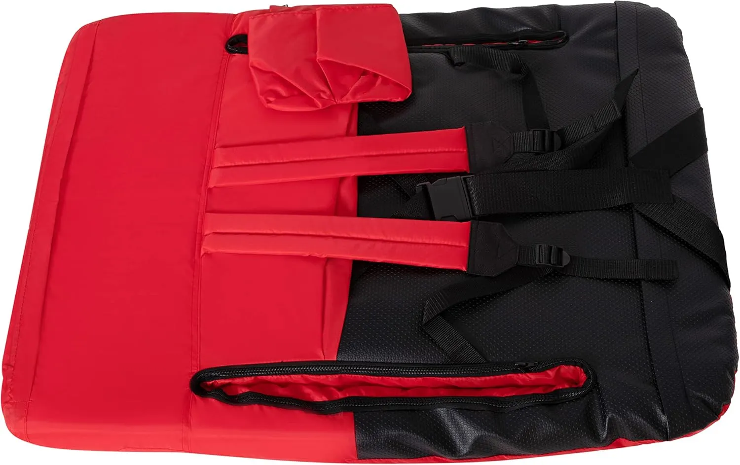 Flash Furniture Malta Extra Wide Portable Stadium Seat for Bleachers or Benches, Padded Stadium Chair with Backpack Straps and Storage, 265 lb. Weight Capacity, Red