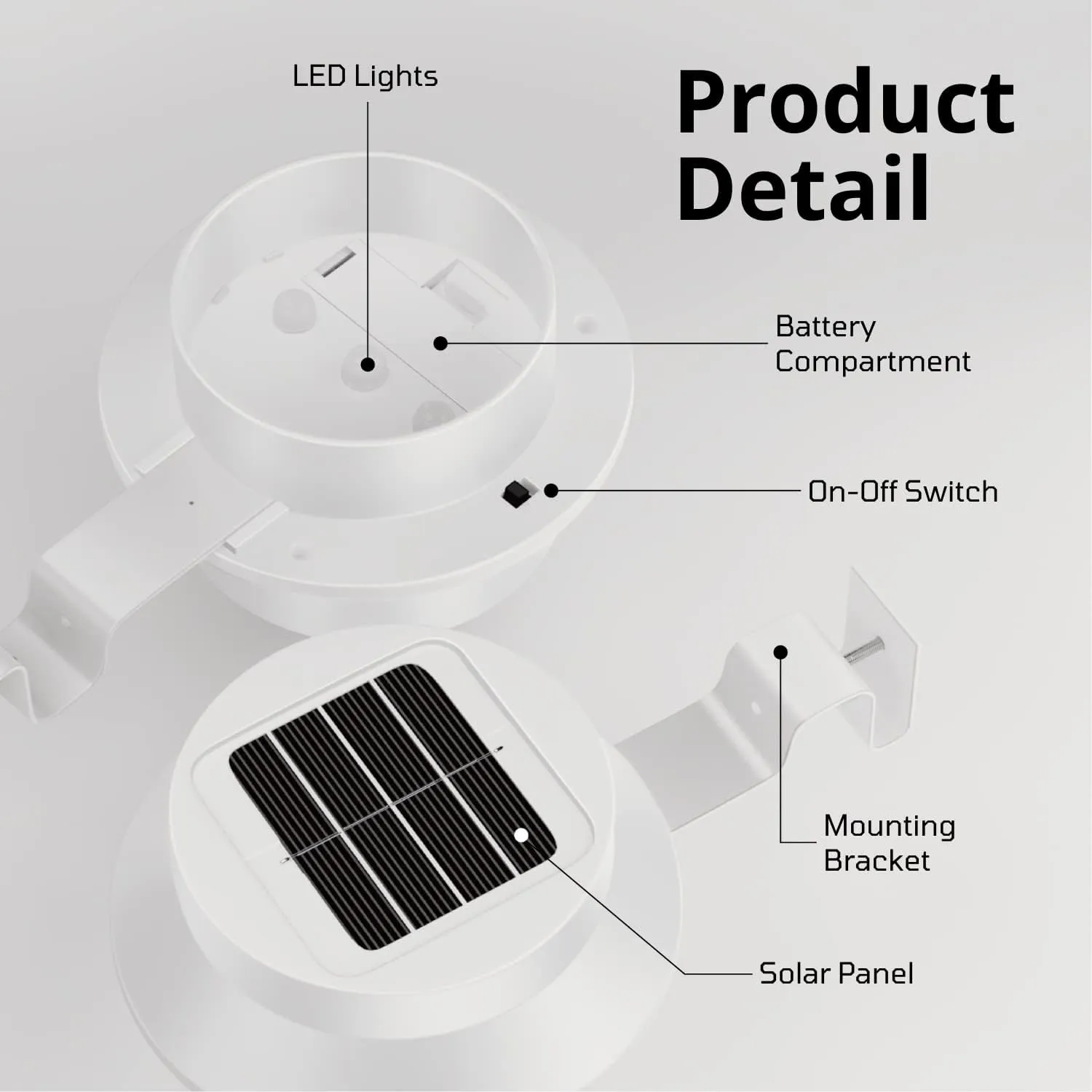 Flexzion Solar LED Lights (6 Pack) - Sun Powered Patio Night Utility Security Lamp f/Indoor Outdoor House Yard Gutter Fence Wall Roof Garden Garage Shed Stairs Safety Lighting, Cool White Bulb