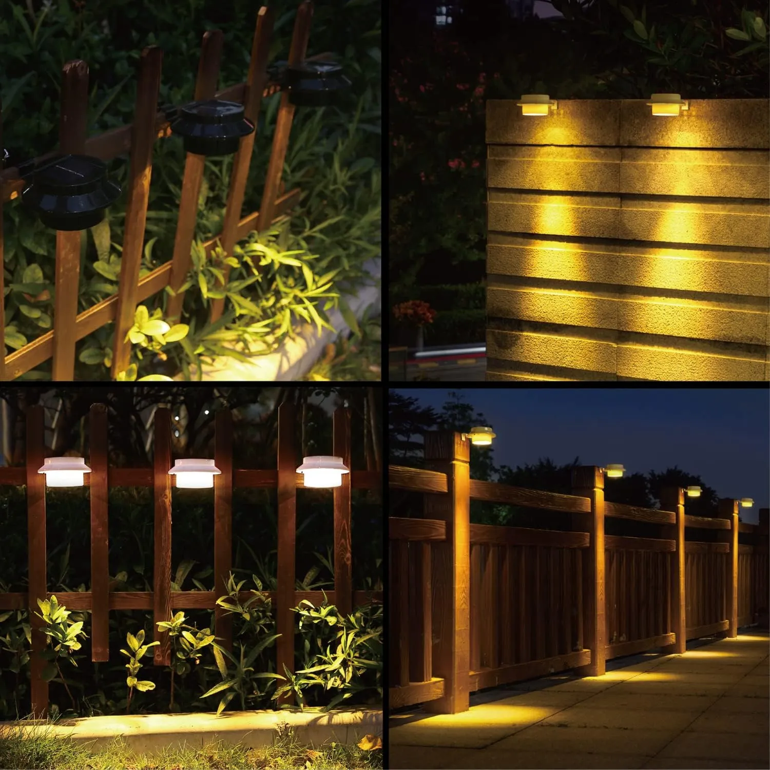 Flexzion Solar LED Lights (6 Pack) - Sun Powered Patio Night Utility Security Lamp f/Indoor Outdoor House Yard Gutter Fence Wall Roof Garden Garage Shed Stairs Safety Lighting, Cool White Bulb
