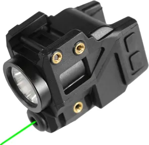 FLG-X Rechargeable Green Laser Light Combo for Subcompact Pistols & Handguns with Rails, Compatible with Springfield XD XD-S XDM S&W M&P Beretta PX-4 Taurus Millennium Walther PPQ PPS PPX