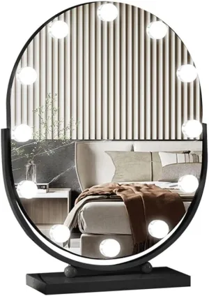FMURY Online Celebrity Mirrors Makeup Mirrors Desktop LED Light Desktop Intelligent Bedroom Home Dressing Table Beauty Mirrors(B12)