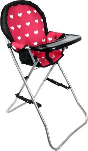 Foldable Baby Doll High Chair, Baby Doll Accessories, Dolls & Accessories Highchair Stuff for 18 Inch Doll, Doll High Chair Toy Set for Toddlers 3 Year Old Girls, 5  Year Old Girl Doll Furniture Toys