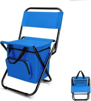 Foldable Camping Chair, Fishing Chair,Portable Backrest Stool, with Folding Backpack, Load-Bearing 130kg, 10L Large Capacity, Padded and Sturdy, for Finishing, Camping, Hunting, Travel