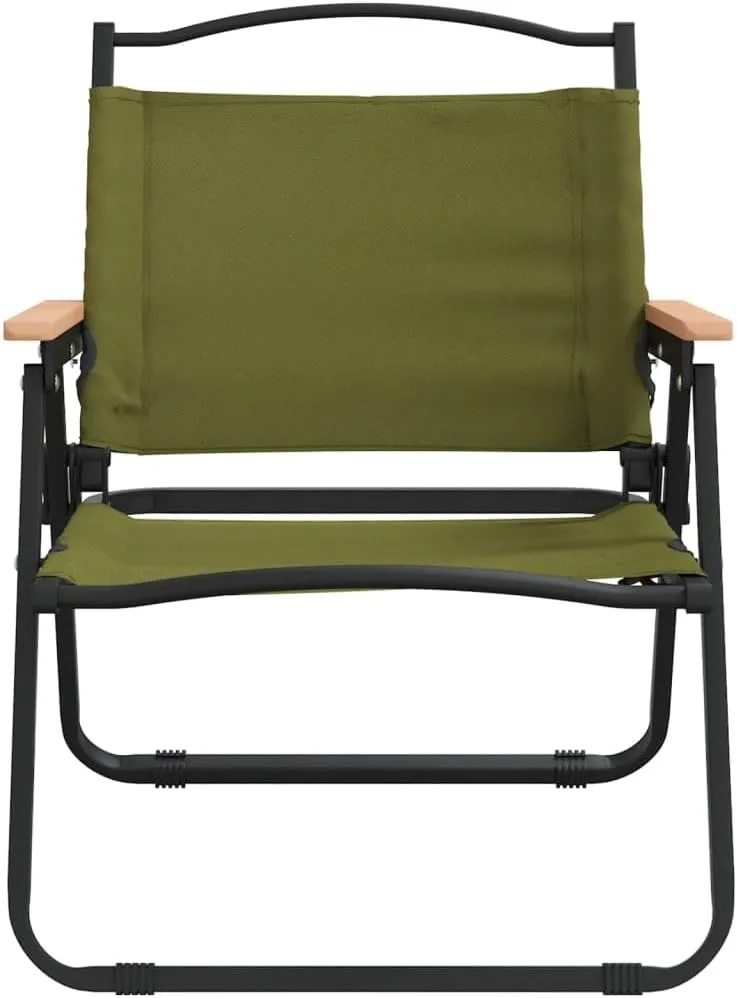 Foldable Camping Chairs 2 Pack Green Oxford Fabric Outdoor Furniture Lightweight Beach Chairs for Camping, Beach, Picnic 21.3"x16.9"x23.2"