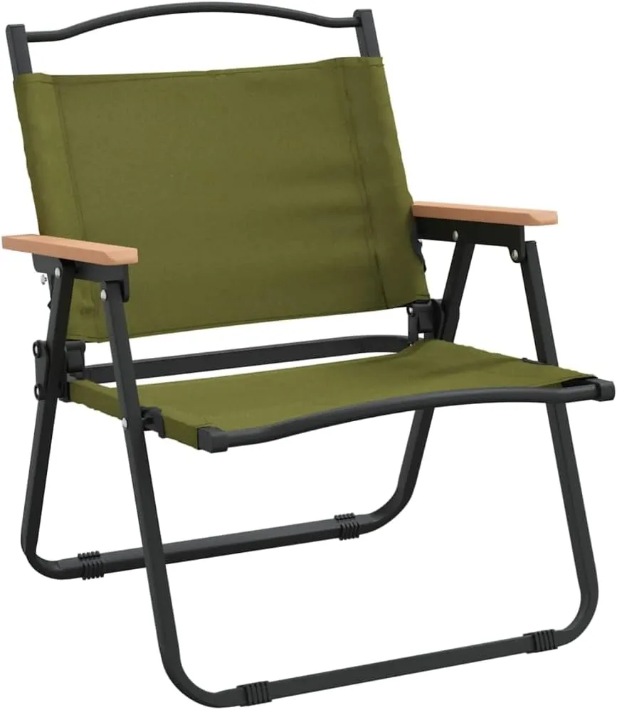 Foldable Camping Chairs 2 Pack Green Oxford Fabric Outdoor Furniture Lightweight Beach Chairs for Camping, Beach, Picnic 21.3"x16.9"x23.2"
