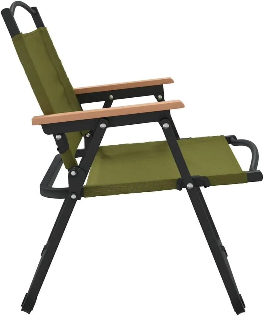 Foldable Camping Chairs 2 Pack Green Oxford Fabric Outdoor Furniture Lightweight Beach Chairs for Camping, Beach, Picnic 21.3"x16.9"x23.2"