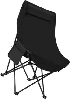 Foldable Chair Seat Padded Portable Camping Gear Fishing Stool for Outdoor Household Boating Black MoonShaped Seat