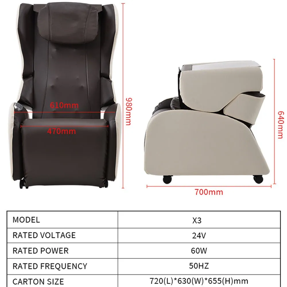 Foldable Electric Massage Chair Zero Gravity Chairs Recliner Full Body Bluetooth Speaker USB Charge Back Neck