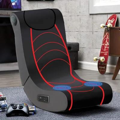 Foldable Floor Rocker Gaming Chair with massager and 2.0 System Speaker