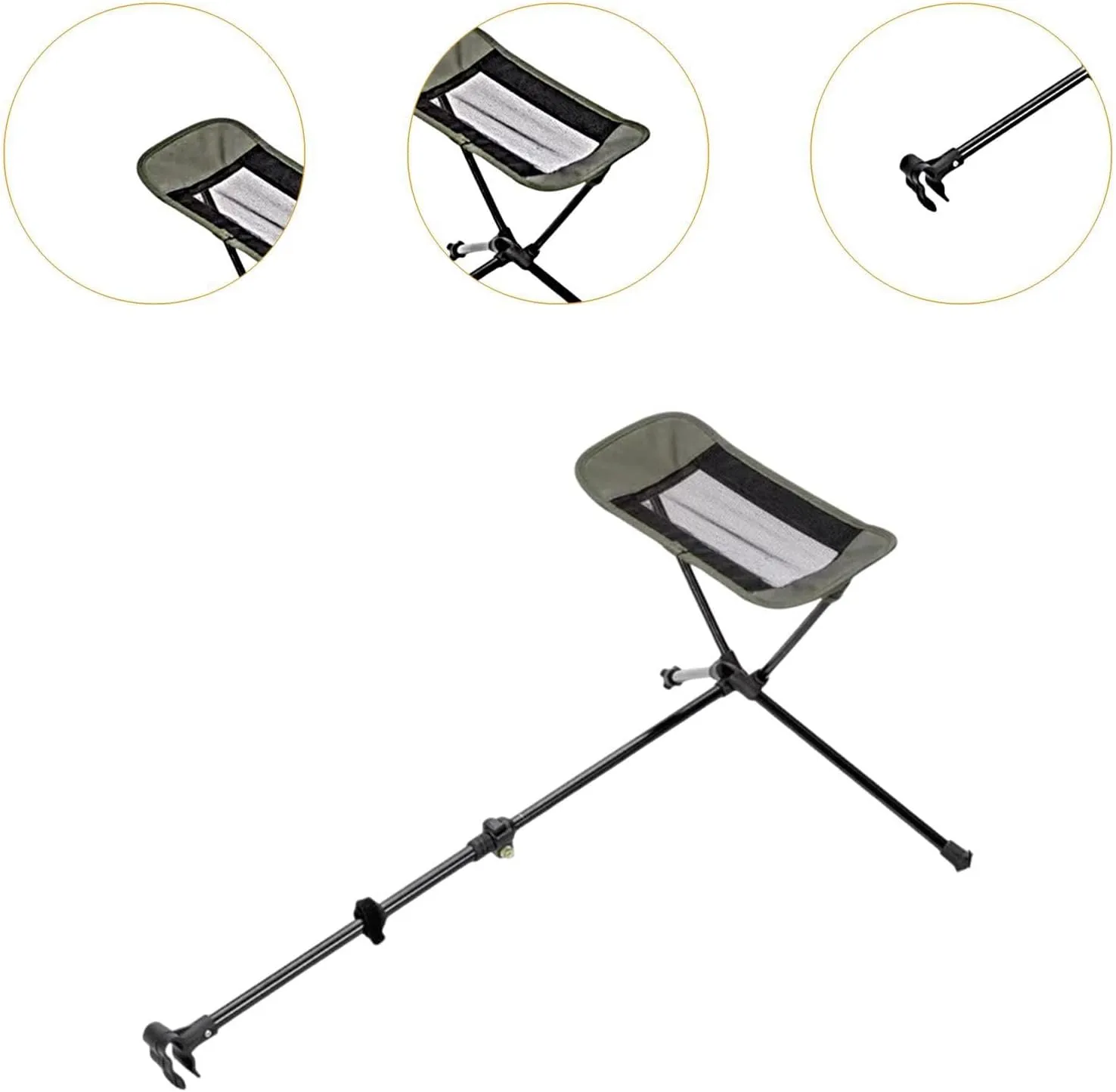 Foldable Hammock Chair Foot Rest Universal Fit Accessories Versatile for Beach Chairs Simple Assembly 17.7-29inch Adjustable, Green