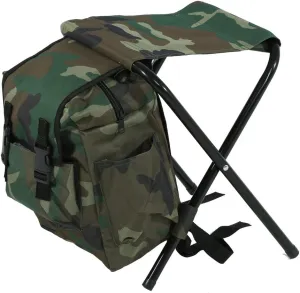 Foldable Outdoor Camping Chair with Cooler and Storage Bag - Portable Backpack Stool for Fishing and Hiking