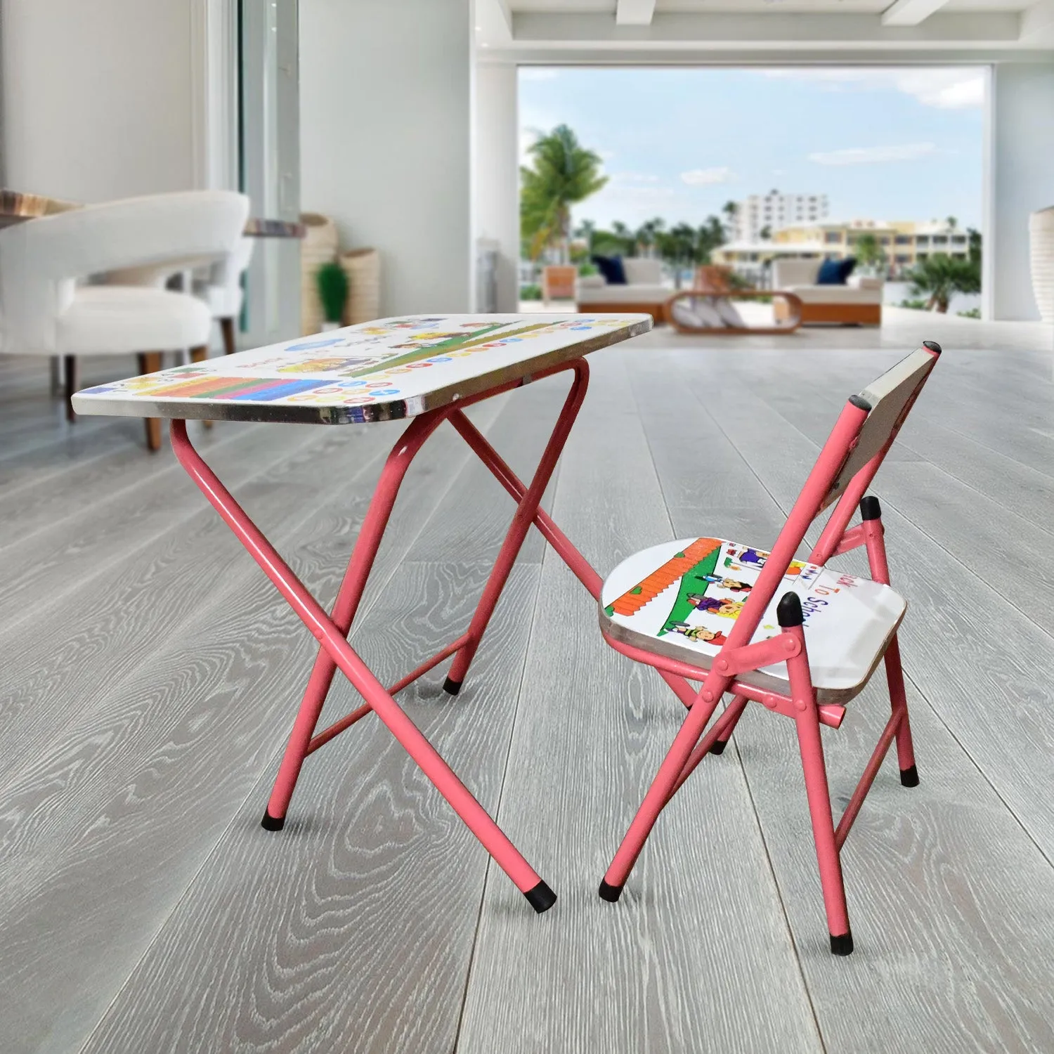 Foldable Study Table & Chair Set (2 Pc Set)