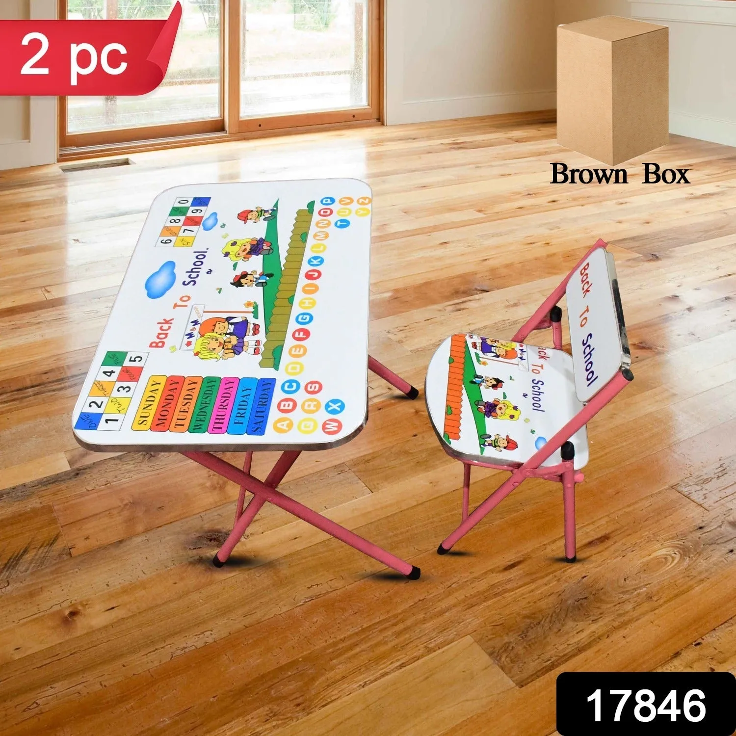 Foldable Study Table & Chair Set (2 Pc Set)