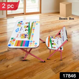 Foldable Study Table & Chair Set (2 Pc Set)