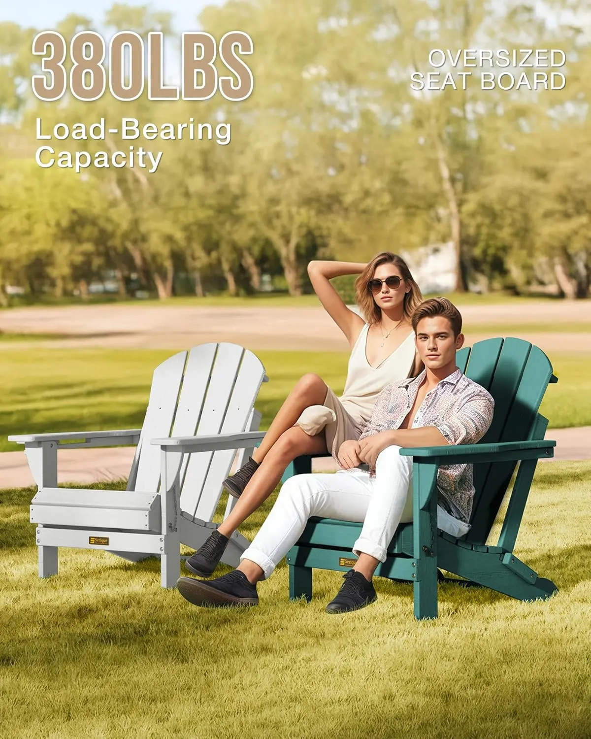 Folding Adirondack Chair, Patio Chairs Wood Texture Weather Resistant, Outdoor Chair Wood Texture, Lawn Chairs with Cup Holder, Fire Pit Chair for Deck, Outdoor, Porch, Backyard, Garden