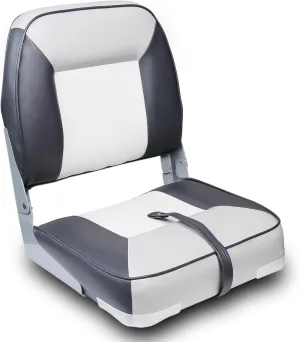 Folding Boat Seats Low/High Back,Fold-Down Fishing Boat Seat,Waterproof Captain Chair,Stainless Steel Screws Included,Charcoal/Gray/White