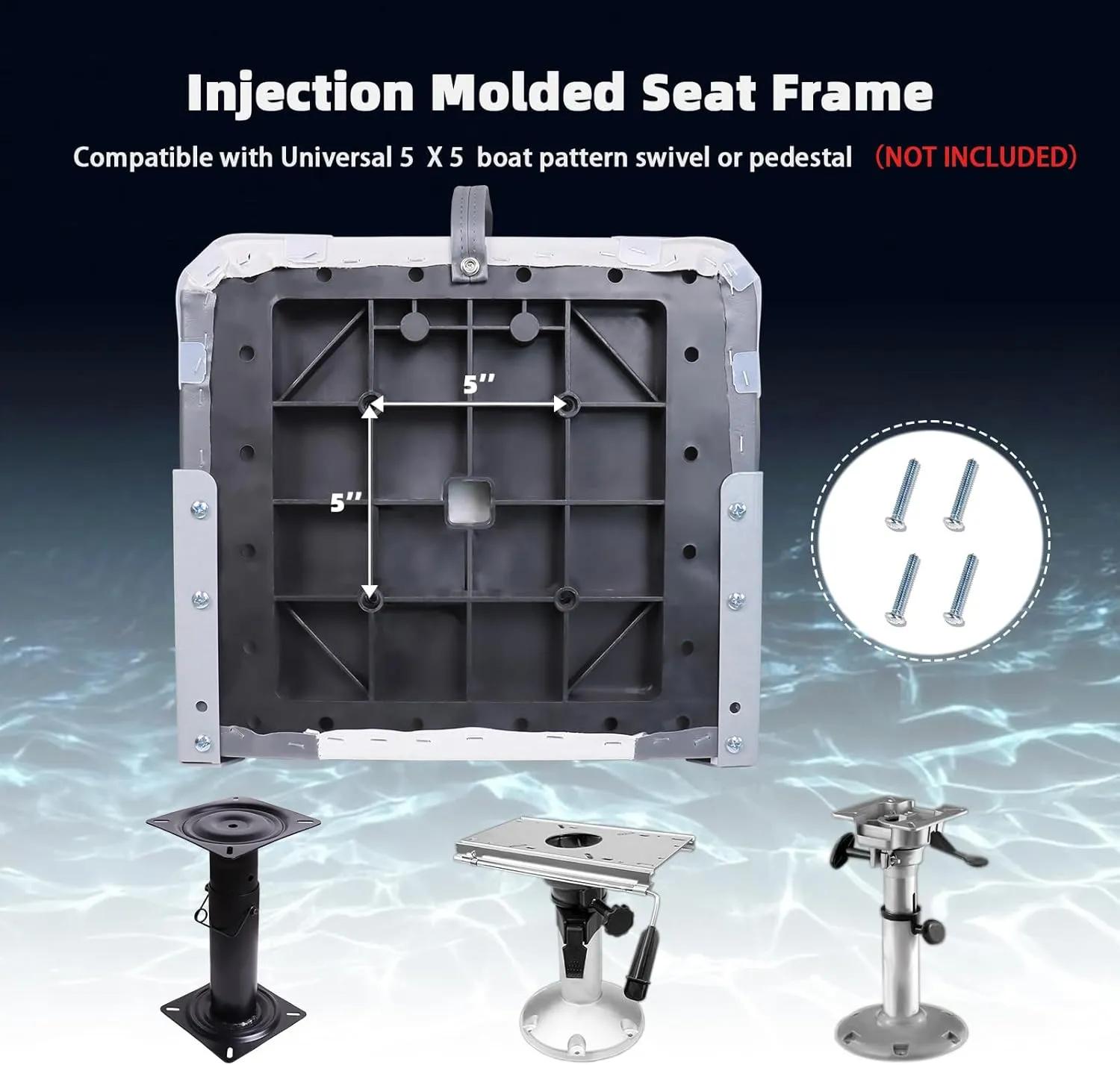 Folding Boat Seats Low/High Back,Fold-Down Fishing Boat Seat,Waterproof Captain Chair,Stainless Steel Screws Included,Charcoal/Gray/White