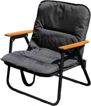 Folding Camping Chairs for Adults with Seat Cushion for Outdoor Camp with Portable Carrying Handle Support 300lbs for Beach, Travel, Outside Camping, Hiking Black