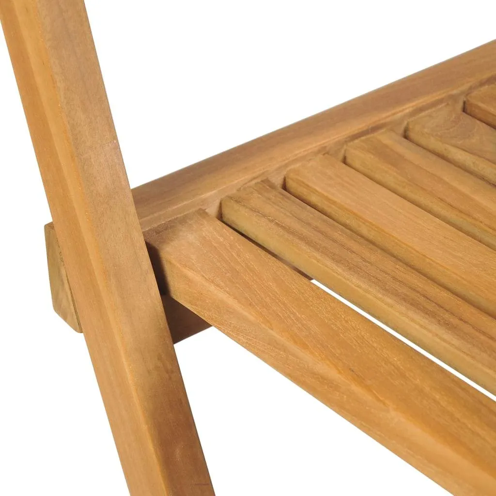 Folding Patio Bar Stools 2 pcs Solid Teak Wood