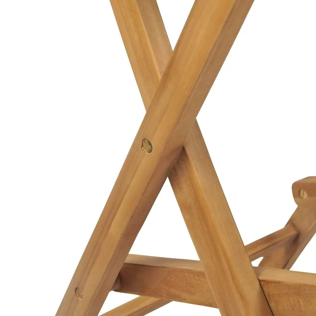 Folding Patio Bar Stools 2 pcs Solid Teak Wood
