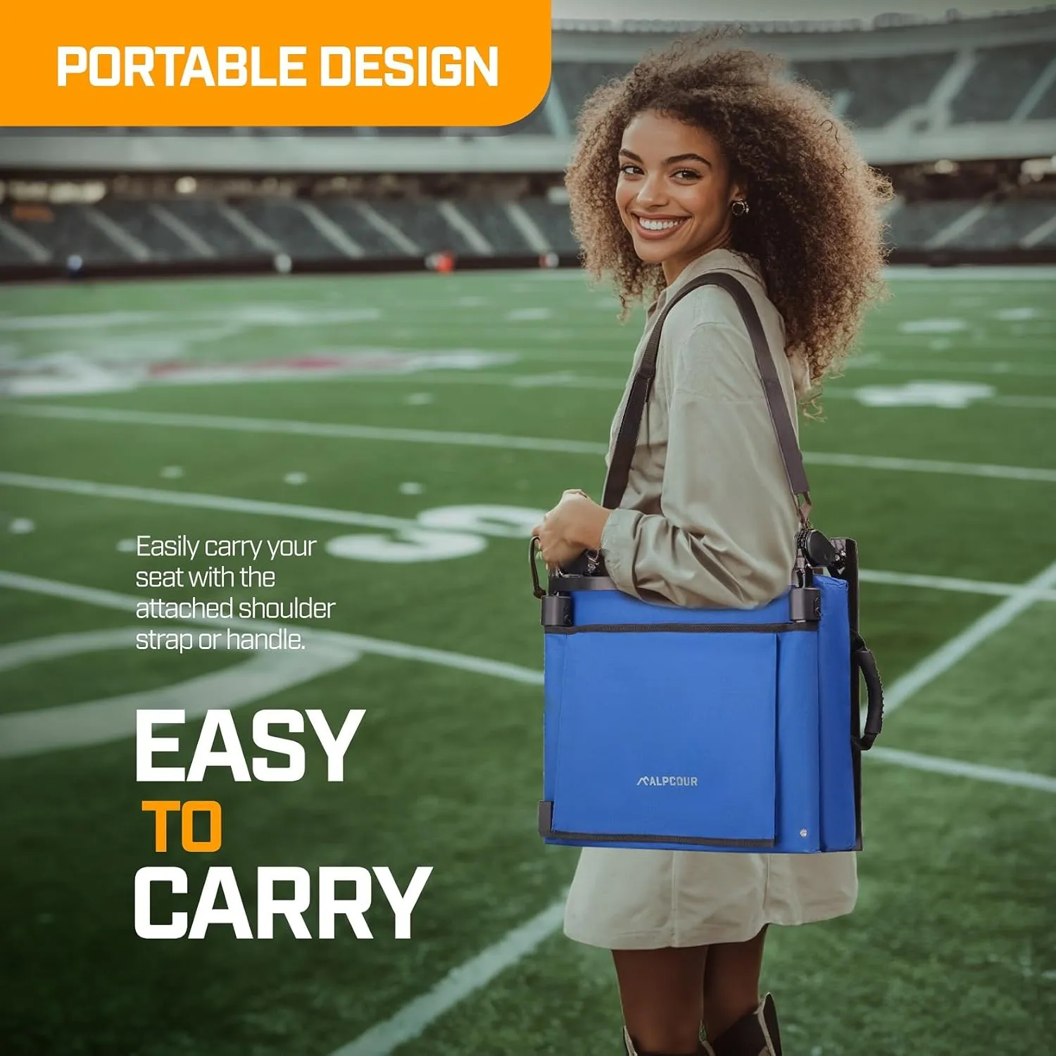 Folding Reclining Stadium Seats with Back Support for Bleachers, Bleacher Chairs with Back and Cushion Seating for Football, Camping Chair, Kayak Seat, Canoe, Paddle Board, Concerts, & Sports Events