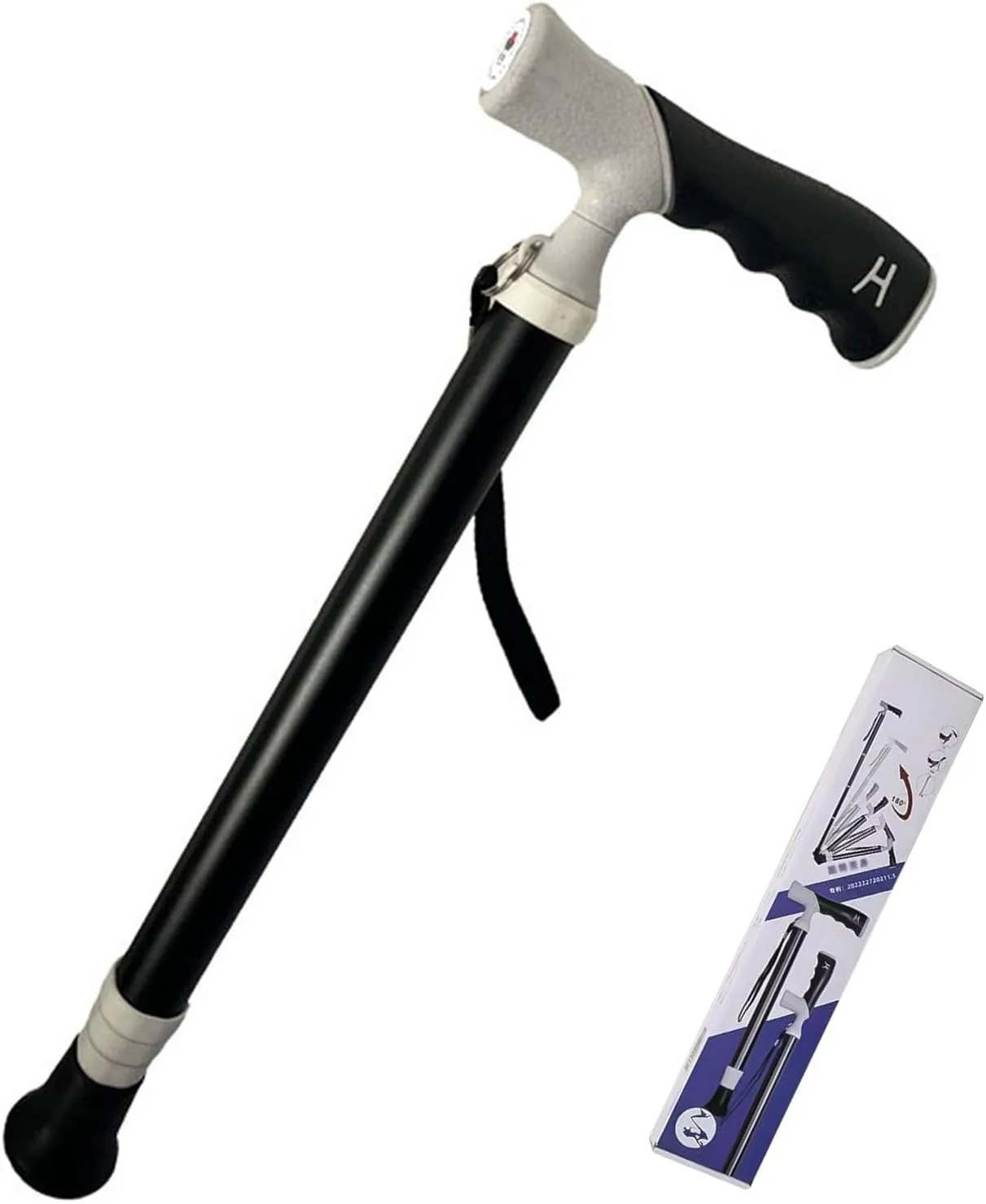 Folding Trekking Poles Hiking Sticks Compact for Travel 1 Pack Telescopic Trekking Poles Assistive Crutches for The Elderly Gift Box Packaging(A,38~105cm)