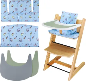 For Tripp Trapp High Chair Cushion, Soft And Comfortable For Tripp Trapp High Chair Cushion, With Two High Chair Placemat, For Tripp Trapp Cushion Set Makes It More Comfortable For Baby (Blue Space)