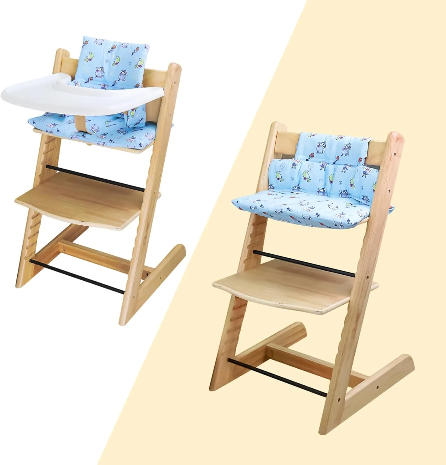 For Tripp Trapp High Chair Cushion, Soft And Comfortable For Tripp Trapp High Chair Cushion, With Two High Chair Placemat, For Tripp Trapp Cushion Set Makes It More Comfortable For Baby (Blue Space)