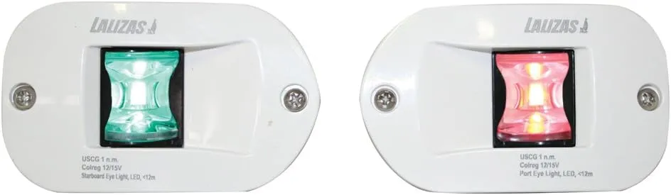 FOS LED 112.5 Degree Port & Starboard Light Side Recessed Mount with White Housing, 12"