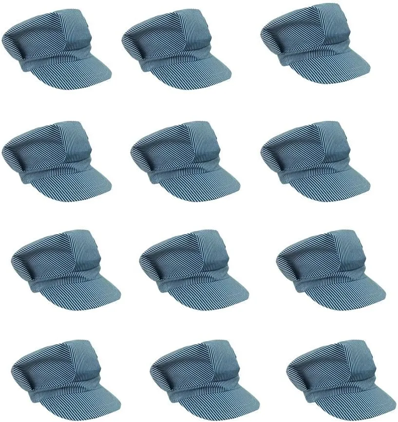 Funny Party Hats Train Engineer Hats - Train Conductor Costume - 12 Pack Train Party Favors - Dress Up