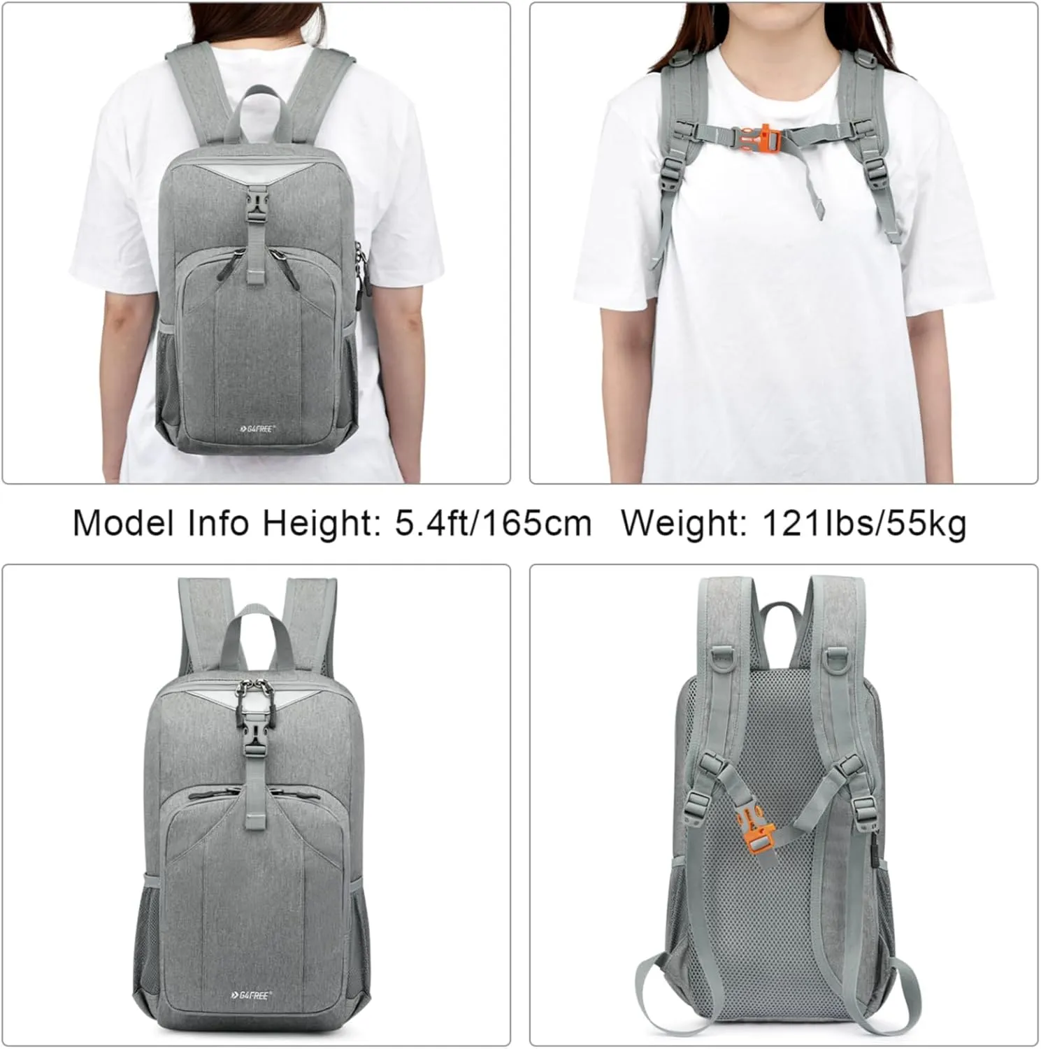 G4Free Mini 10L Hiking Daypack Small Hiking Backpack Cycling Compact Shoulder Backpack Outdoor for Men Women(Light Grey)