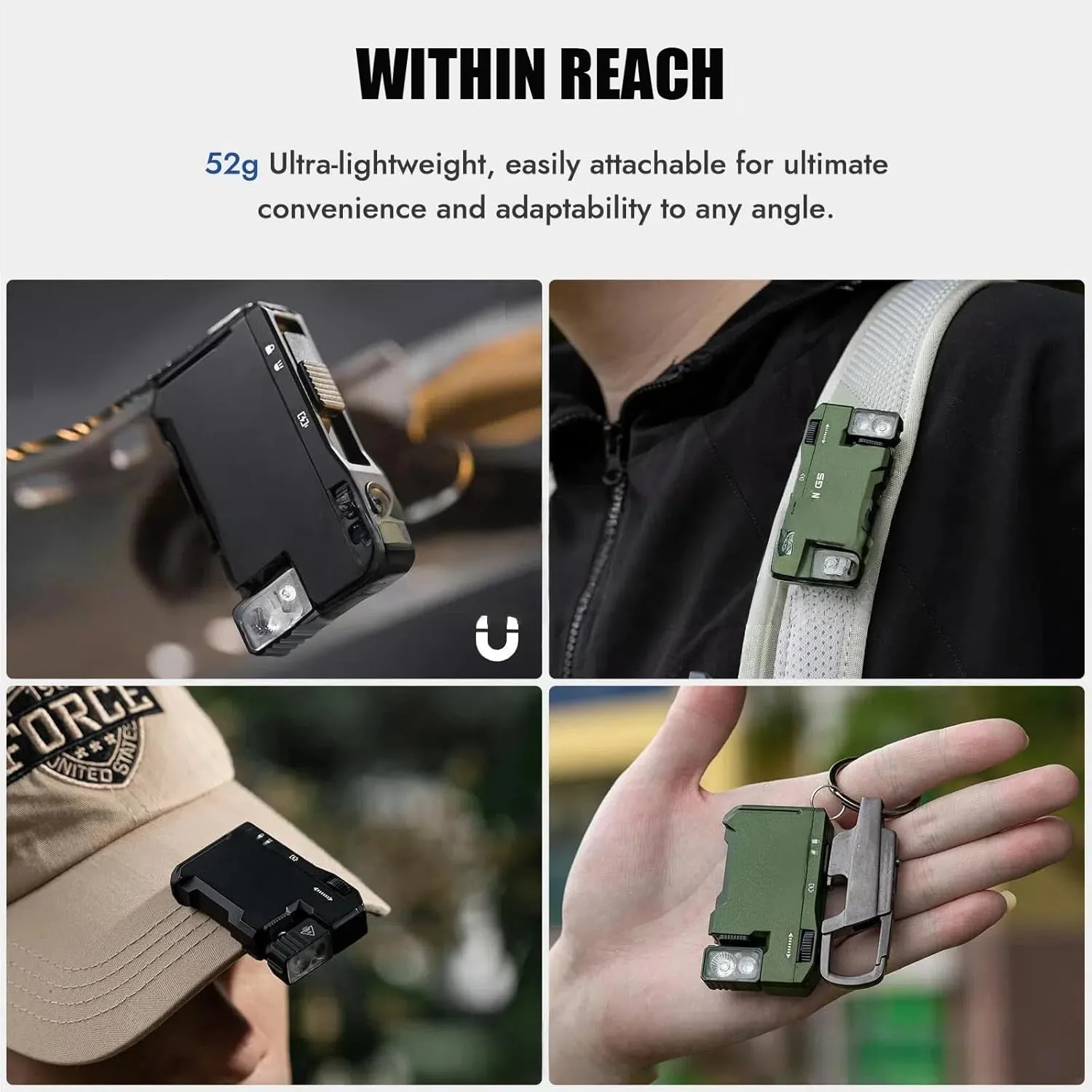 G5 EDC Flashlight, 400 Lumens Dual Light Sources Mini Flashlight with RGB Light, Magnetic Keychain Flashlight for Outdoor, Emergency & Daily Carry (2pcs Green)