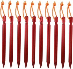 Garden Pegs,Tent Pegs，Camping Tents 10pcs Tents Tent Pegs Tent Accessory for Fastening Tent Camping Tent Stakes Peg Nail Ultralight Tent, Red