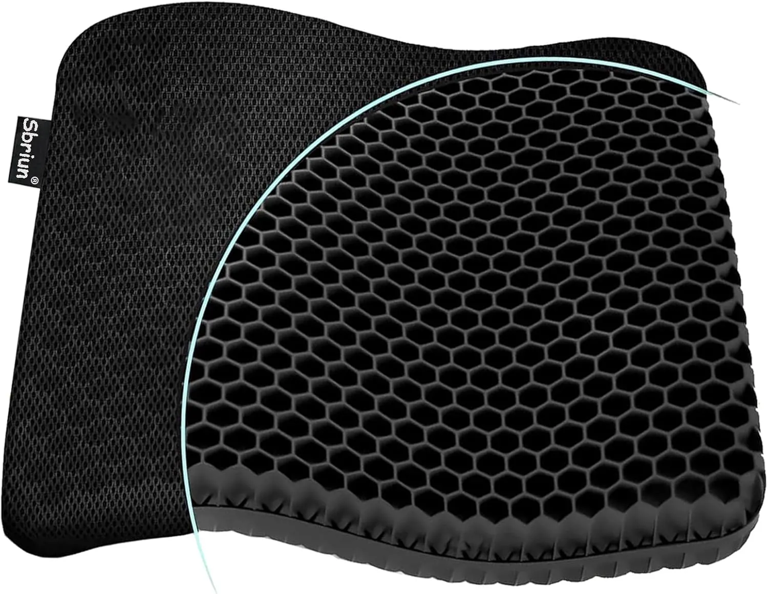 Gel Seat Cushion for Long Sitting Pressure Relief - Wheelchair Cushions for Pressure Sores - Coccyx, Sciatica & Tailbone Pain Relief Cushion - Non-Slip Butt Pillow for Office, Home, Car (Black)