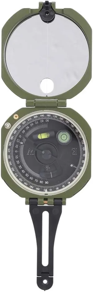 Geology, Professional Lensatic with Fluorescent Display, Magnetic Declination Adjuster, for Geological Survey and Orienteering
