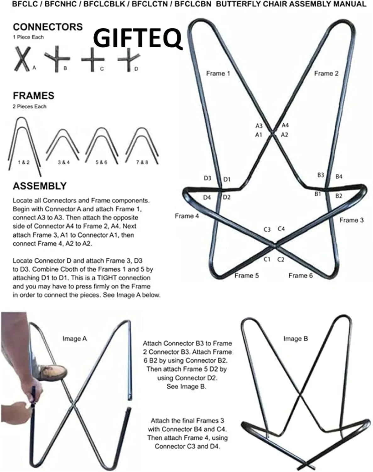 GifteQ Leather Butterfly Chair for Living Room for Adults Cow Print/Cowhide Western Accent Chair for Relaxing with Foldable Iron Frame Brown Boho Alite Chair for Home Decor (Black)