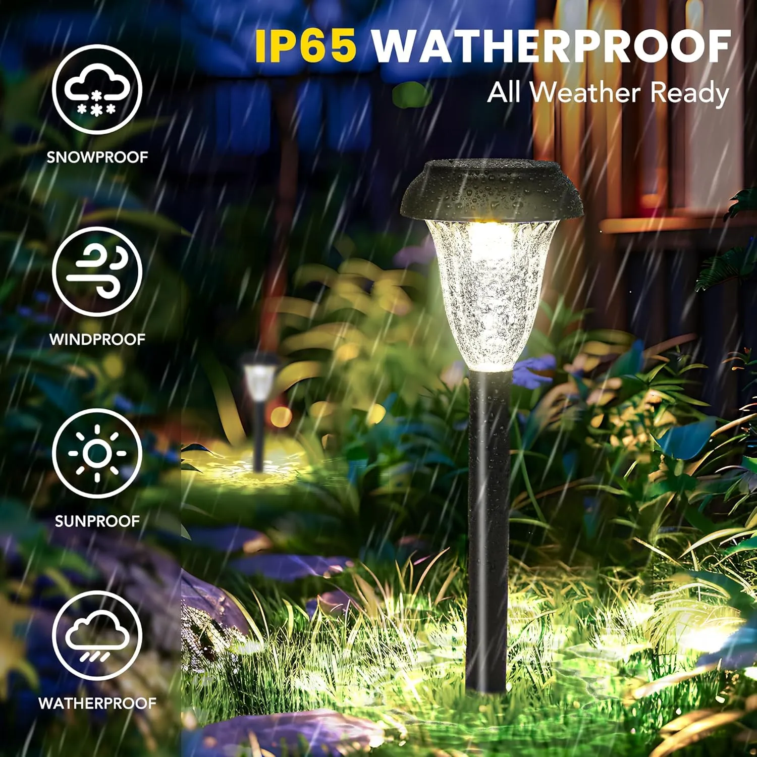 GIGALUMI 12 Pack Solar Light Outdoor Waterproof, Cool White Pathway Lights Solar Powered, Landscape Lighting, Garden Lights for Decor, Patio, Garden, Yard, Pathways, Walkway