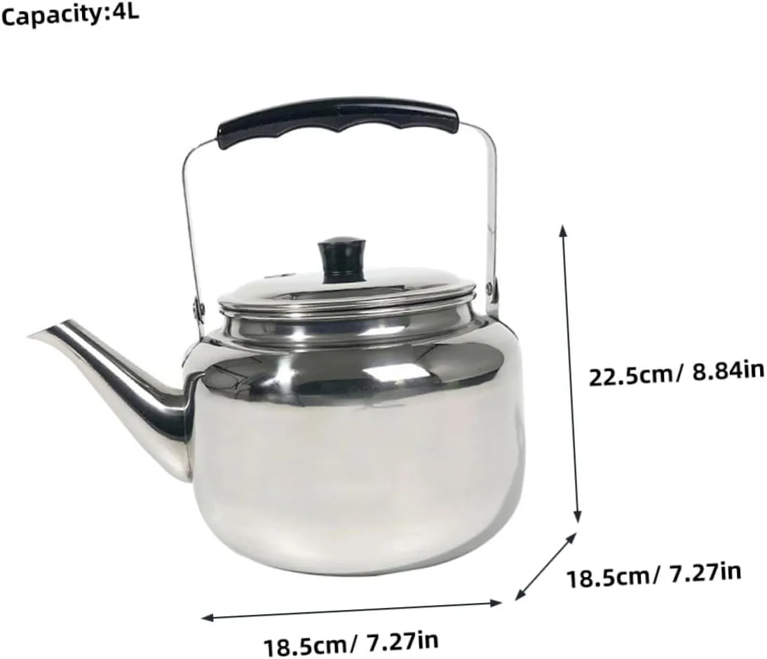 GLEAVI Stainless Steel Kettle Lightweight Portable Boil Water Kettle for Camping Outdoor Adventures Ergonomic Handle for Use Stainless Steel Design