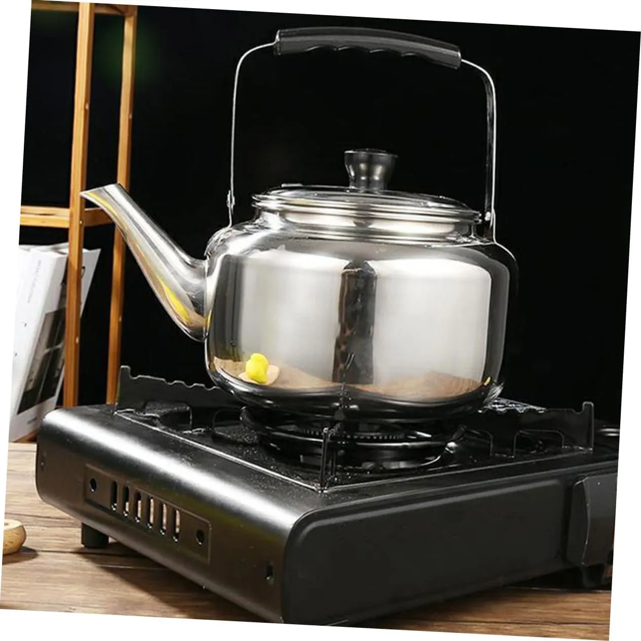 GLEAVI Stainless Steel Kettle Lightweight Portable Boil Water Kettle for Camping Outdoor Adventures Ergonomic Handle for Use Stainless Steel Design
