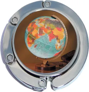 Globe Travel World Foldable Purse Hanger and Pouch