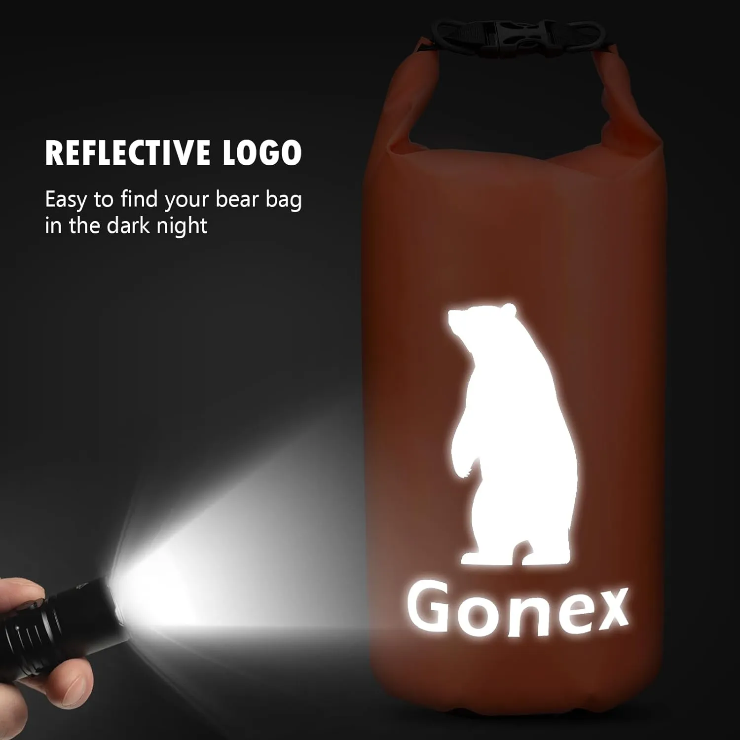 Gonex Bear Bag 10L with Bell Whistle Bear Canister for Backpacking Ultralight Waterproof Food Storage Bag for Hiking, Outdoor, Camping, Fishing, Kayaking