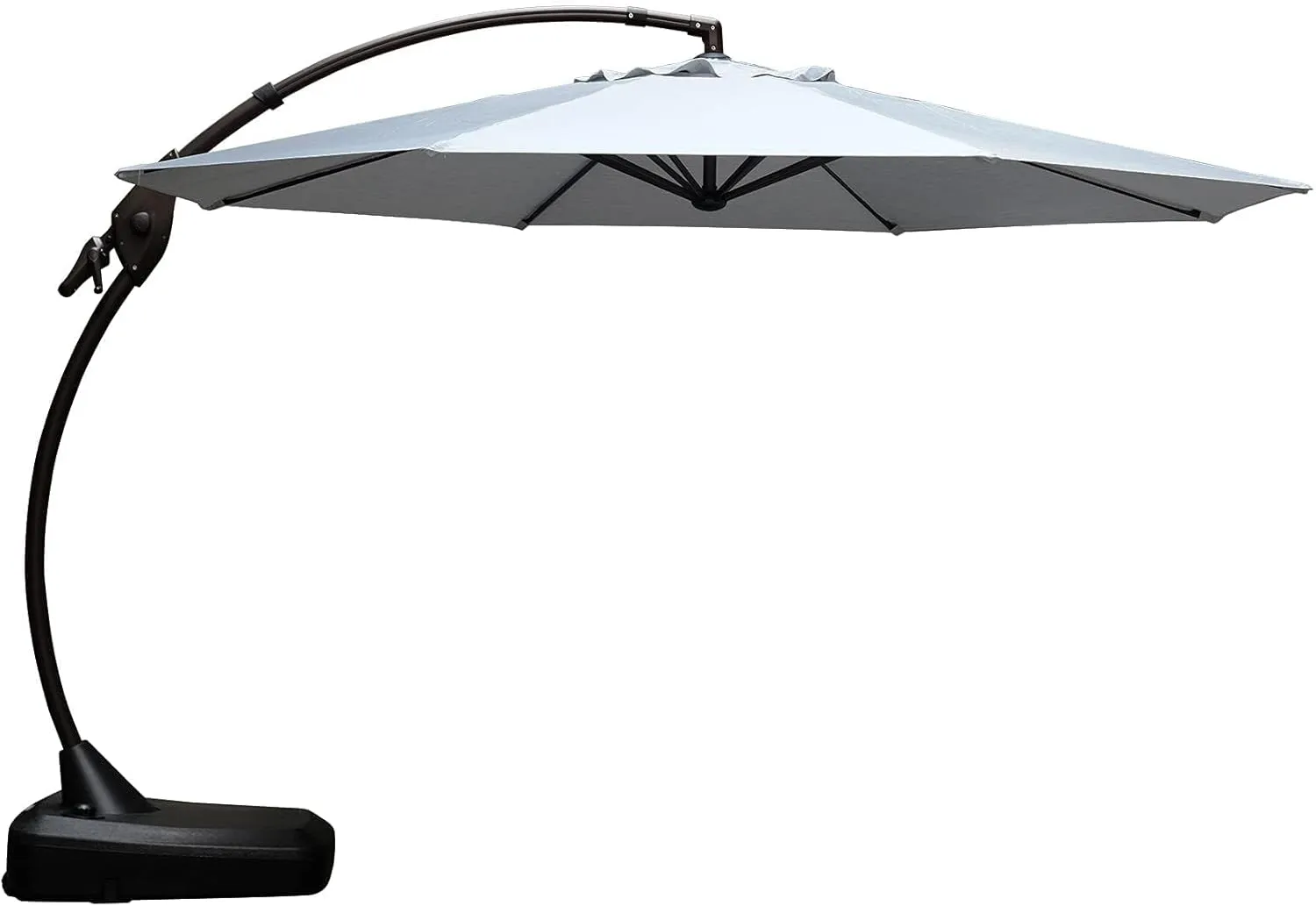 Grand patio 12 FT Sunbrella Cantilever Umbrella with Base Outdoor Round Aluminum Offset Umbrella Shade with Tilt Adjustment (Granite, 12 FT-SUNBRELLA)