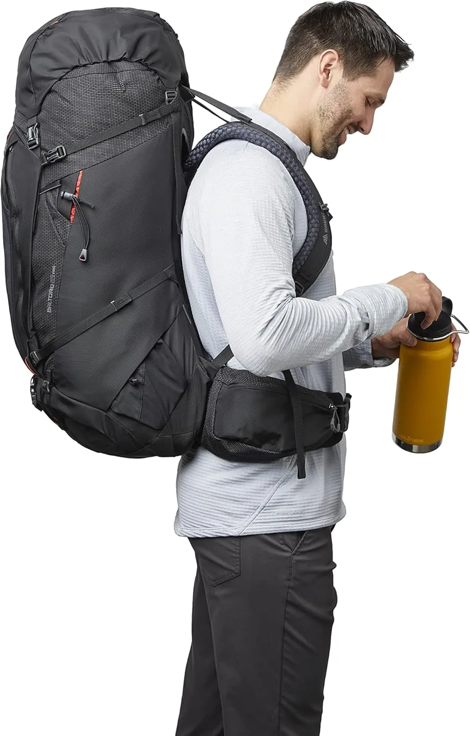 Gregory Baltoro 85L Pro Unisex Backpacking Pack with FreeFloat Suspension, AirCushion Breathable Backpanel, Medium, Lava Black