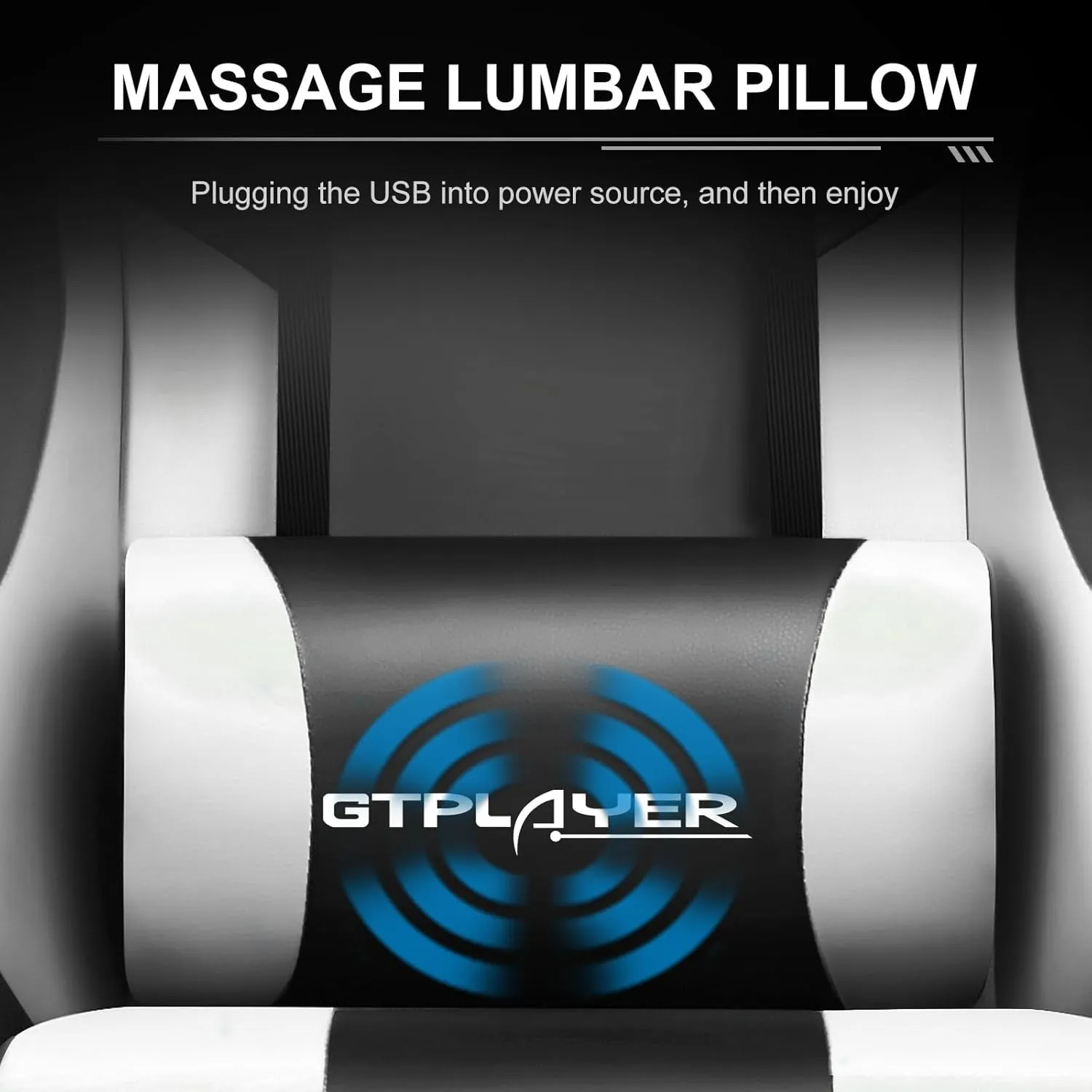 GTPLAYER Gaming Chair, Computer Chair with Footrest and Lumbar Support, Height Adjustable Game Chair with 360°-Swivel Seat and Headrest and for Office or Gaming (White)