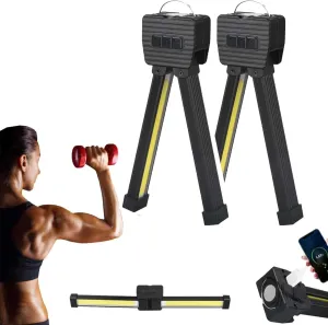 Gym Lamp for Posing, Portable Magnet Led Flashlight with Hanging Hook, 7th Gear Dimming, Magnetic Mount for Instant Setup, 180 Degree Folding for Highlight Muscle Definition 2pcs