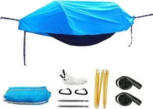 Hammocks Multi-Functional Insect Net Waterproof Windproof Ultralight Parachute Hammock Aerial Tent Portable Outdoor Camping 270x140cm