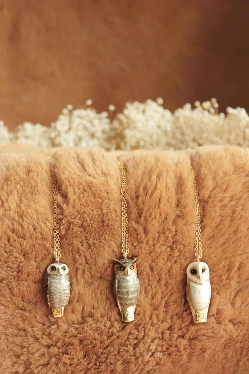 Happy Spotted Owl Whistle Necklace