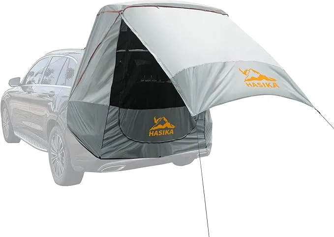 Hasika Canopy Tent Sun Shade Awning for Camping Road Trip Park Waterproof 3000MM UPF 50  Gray (Large)